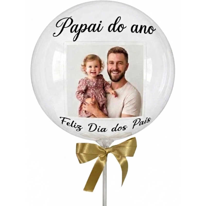 Balão Bubble Com Foto e Frase