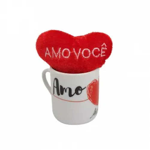 Caneca Amor Com Coração Pelúcia